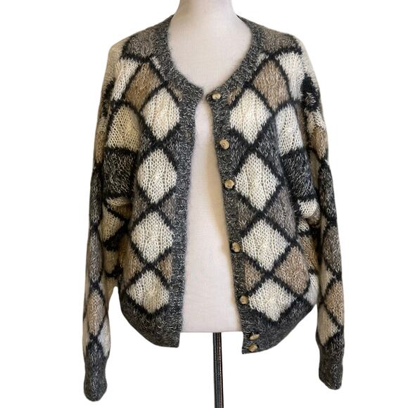 Outback Red Sweaters - Outback Red loose knitted mohair blend long sleeve oversized cardigan Sz L